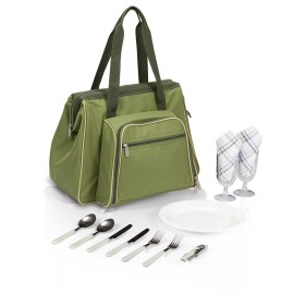 Picnic Time Toluca Insulated Cooler Picnic Tote, Green New