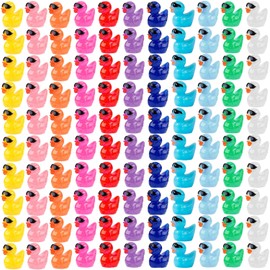 Juego de 110 mini patos de resina con anteojos de sol, 11 colores, mini patos de resina a granel, para decoración en miniatura en maceta, jardín, casa de muñecas, decoración de pasteles, kit de limo