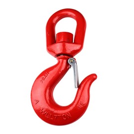 3 Tons Swivel Hook Universal Grade 80 Crane Swivel Hook Heavy Duty Swivel Eye Sling Hook with Latch, 5/8", 6610 lbs Rigging Swivel Hook Swivel Eye Hook Lifting Swivel Hoist Hook Lifting Hook Rigging