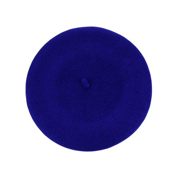 NYfashion101 estilo francés ligero Casual Clásico Color Sólido Lana Beret, color Azul, talla Una talla