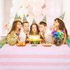 Kesfey 5 Packs Pink and White Vertical Striped Tablecloth 54