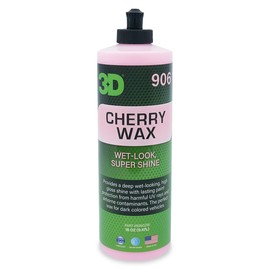 3D Cherry Wax – Liquid Carnauba Show Car Wax with Synthetic Polymers | Deep Gloss Finish | Easy Wipe-Off | Slick Shine | Fast Application | Made in USA |16 oz