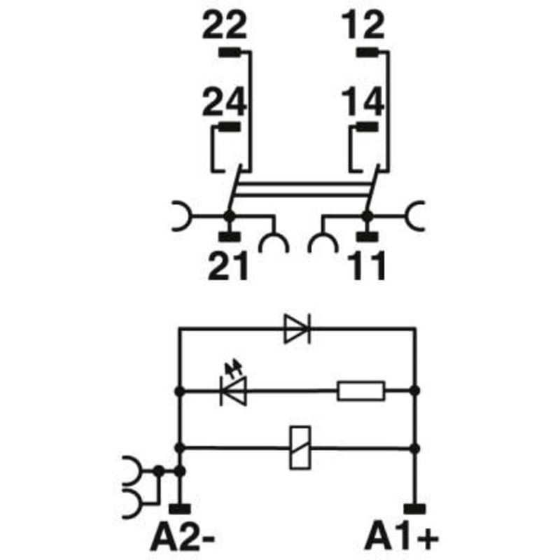 PHOENIX CONTACT RIF-1-RPT-LDP-24DC/2X21/FG Preassembled Relay Module with Relay Base, Safety