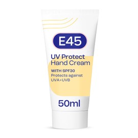 E45 UV Protect Hand Cream SPF30 - Protect Against UVA/UVB & Sun-Induced Dark Spots, 50ml - Moisturising Hand Cream for Dry & Sensitive Skin
