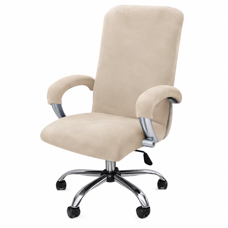 Velvet Stretch Office Chair Cover Set for Chair Protection –