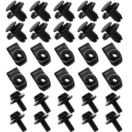 For Nissan Engine Clips with Metal Bolts and Nuts For Qashqai 2014-2020 Undertray Fasteners Kit Car Interior Fittings Retainer Panel Clips(30PCS)