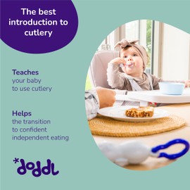 Twin-Pack of The doddl Baby Spoon and Fork Set with Travel Case (2 Spoons, 2 Forks, 2 Cases) Baby Cutlery, Utensils, Weaning Cutlery, Travel Cutlery, Baby Essentials 6+ Months. Aqua