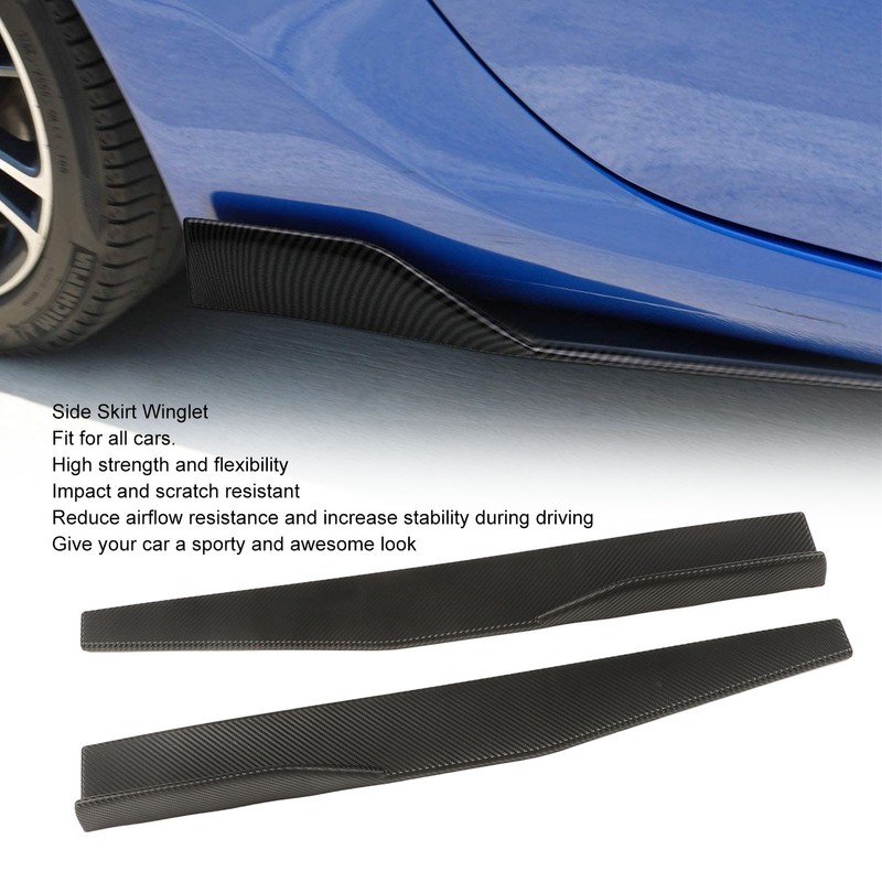 2PCs Side Skirt Winglet Carbon Fiber Style Universal Car Side