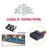 NFHK Motherboard 9pin USB 2.0 Header 1 to 2 Female