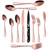 Stapava 53-Piece Copper Silverware Set with Serving Utensils for 8,