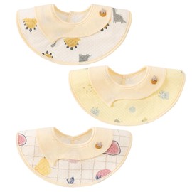 Comfort U Baby Bib, Boy, Girl, Petal Shape, Set of 3, Water Absorbent, Soft, 360° Rotation, Adjustable Size, Waterproof, Baby Apron, Cute, Eating Style, Unisex, Outing, Baby Shower, Gift, Nursery