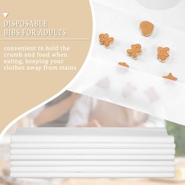 Baberos desechables para adultos Hicarer para comer | with Crumb Catcher for Elderly Seniors, Plastic Bibs Single Use Dining Clothing Protectors for W