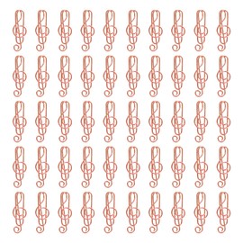 50 Pieces Music Note Paper Clips Metal Paper Clip Bookmark Music Note Paper Clips in Rose Gold Paper Clips Paper Clips Stationery Clips for Office School Wedding