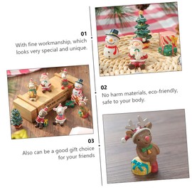 ORFOFE Christmas Resin Ornament Reindeer Figurine Mini Santa Omann Flower Pot Ornament Nativity Ornament Desktop Toy Nativity Decoration Chestnut