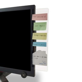 Bestmaple 2pcs Acrylic Transparent Board for Computer Display Phone Stand Ruler Paste Board Memo Stand Message Board Left and Right Side (Transparent)