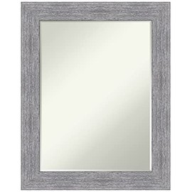 Amanti Art Bathroom Mirror, Bark Rustic Grey Wall Mirror for use as Bathroom Vanity Mirror Over Sink (29.25 x 23.25 in.) Petite Bevel Mirror, Grey Mirror, Country Rustic Mirror from WI, USA