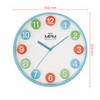 MPM Quality Colourful Children's Plastic Wall Clock, Blue/Colourful, Large Colourful