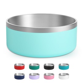 LIHOOOOM Stainless Steel Dog Bowls, Metal Dog Bowls, Water Bowl for Dogs, Dog Food Bowls, Pet Bowls for Dogs, Dog Dish for Large Dog, Insulated Dog Bowl, Non Slip Dog Bowl, Easy Clean, 64oz, MintGreen