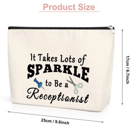 Receptionist Gifts Cosmetic Bag Receptionist Appreciation Gift Office Worker Gift Receptionist Thank You Gifts Birthday Christmas Presents for Friend Colleague Daughter Girls Sister Travel Makeup Bag