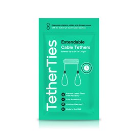 TetherTies Coils 5 Pack - Extendable, Expandable, Retractable Cable Tethers, Anti Theft Locks, Security Cable with Nylon Coated Stainless Steel Wire, Free Crimping Tool, Secure Devices