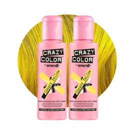 Crazy Color Vibrant Canary Yellow Semi-Permanent Duo Hair Dye. Highly Pigmented Bright Yellow Conditioning & Oil Nourishing Vegan Formula | No Bleach or Ammonia | 200ml
