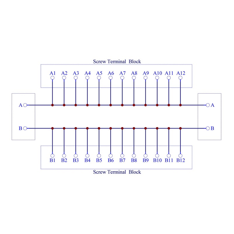 30Amp/300V 2x12 Position Terminal Block Distribution Module (Screw Mount)