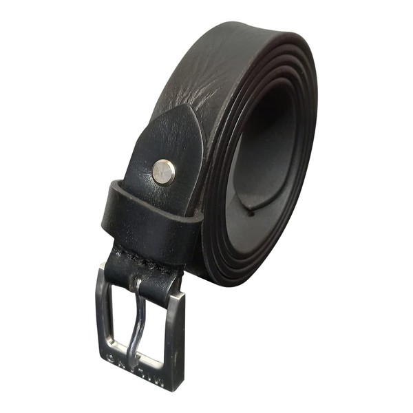 Men's Leather Belt, Black Full Grain Leather Belts, 1" Wide
