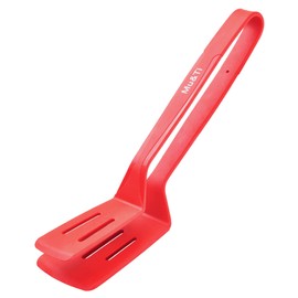 Silicone Kitchen Tongs Spatula Tongs for Cooking 11 Inch Barbecue Clamp Spatula for Gripper Bread Clip Fried Steak Clamp Flipping Fish Beefsteak(Red)