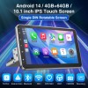 ESSGOO Single DIN 10" Carplay Car Stereo Radio Android 14