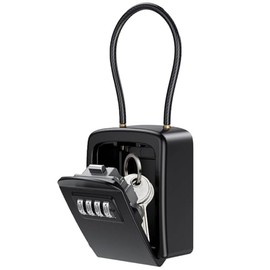 UPVINO Key Safe, Portable Key Lock Box for Keys Outdoor with Removable Shackle Key Safe Wall Mounted Waterproof Outdoor Key Lock Box Cabinet for Home Office Garage Car (Soft Hooks)