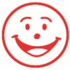 Shiny Smiley Face Pre-Inked Merit Stamp, Red