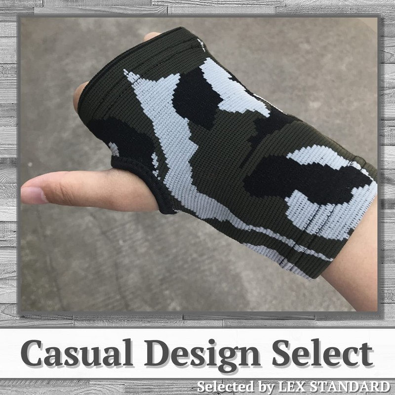 LEX STANDARD GT009 Men's Fingerless Training Gloves, One-Handed, Supportive, Camouflage,