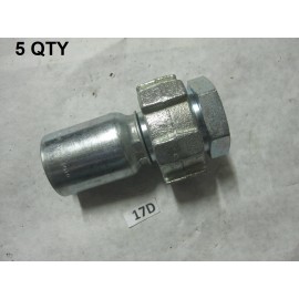 Campbell Fittings 5 QTY Campbell  Steel Viton Seal Hose Stem, 3/4 Crimp x 3/4 Female Ground Joint