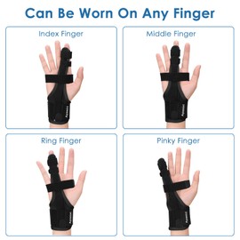 Apasiri Finger Splint, Finger Brace Support for Broken Fingers, Metacarpal Finger Splint, Hand Brace, Straightening Immobiliser Treatment for Sprains (L)