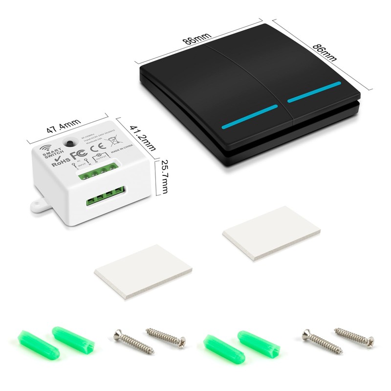 RGBZONE Wireless Remote Light Switch and Receiver Kit, No Wiring,