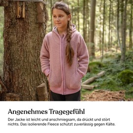 Ehrenkind® Fleece jacket, wool fleece in the finest organic merino wool, breathable and temperature-regulating, fleece jacket children, forest green