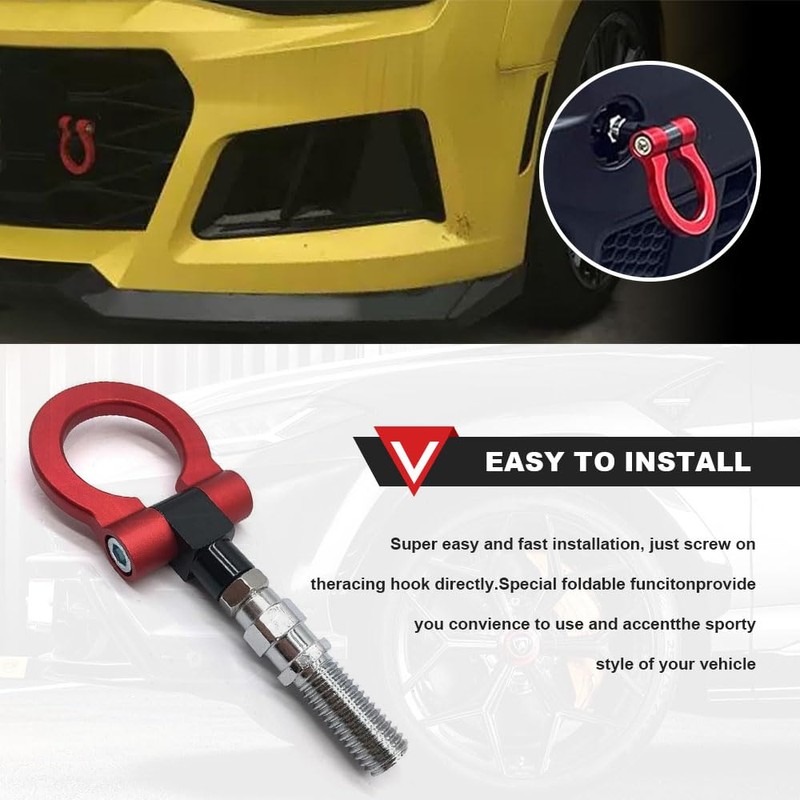 HEVLE Racing Towing Car Tow Hook, Car Front Bumper Tow