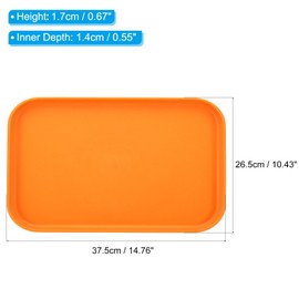 PATIKIL 14.7x10.4 Fast Food Serving Tray, 12 Pack Bulk Plastic Reusable Kitchen Cafeteria Trays for Eating, Colorful