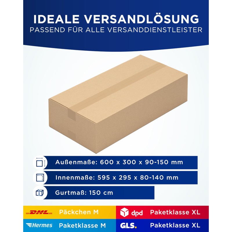 KK Verpackungen Shipping Boxes 600 x 300 x 150 mm