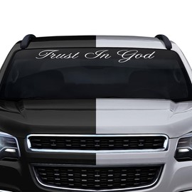 Sticky Creations Trust in God Decal Sticker Windshield Window Vinyl Graphic Banner Rear Back Car Truck SUV Vehicle Christian Faith Quote Bible 36"x4.25"+ (Font-Altogscr)