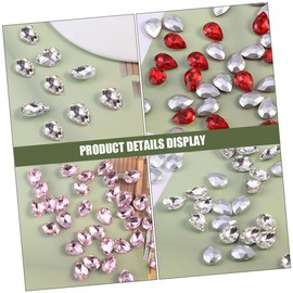 STOBOK 150pcs Teardrop Glass Rhinestones for Nail Art and DIY Crafts Pink White Red Lightweight Durable for Manicure Costume Making and Home Decor