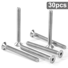 Tunejoy Countersunk Screws M4 x 40 mm Stainless Steel A2 V2A Countersunk Head Hexagon Socket DIN 7991 Full Thread with Allen Key Pack of 30
