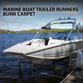 G-PLUS 18" x 50ft Boat Trailer Bunk Carpet, Outdoor Ribbed Marine Bunk Carpet Fit for Boat Trailer Runners Black