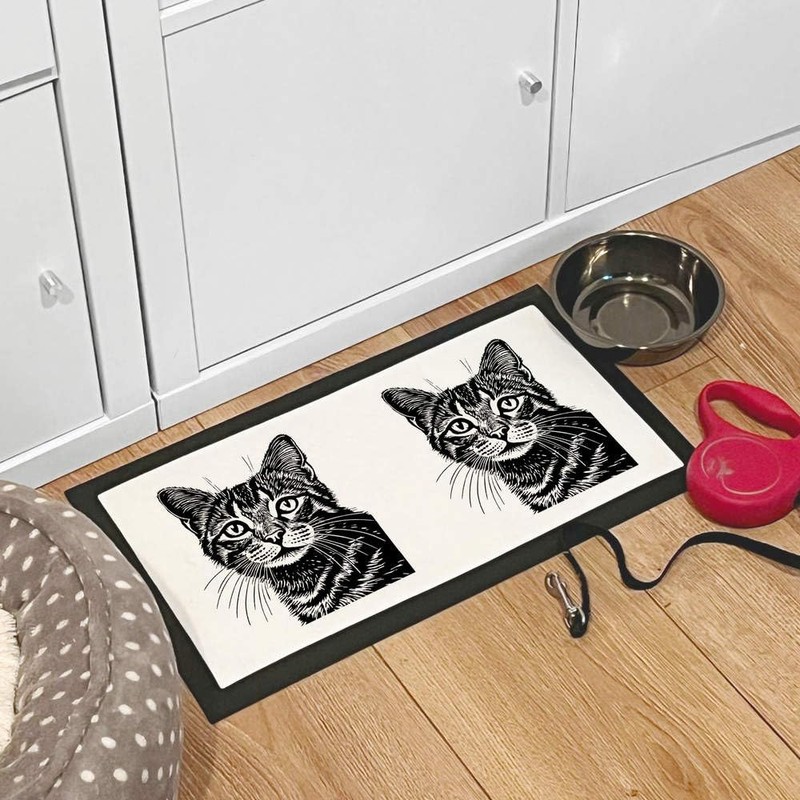 'Cat Portrait' Pet Feeding Mat (PM00020156)