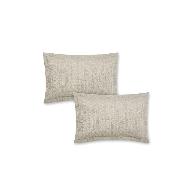 Pineapple Elephant Tamba Jersey Stripe Oxford Pillowcase Pair Natural