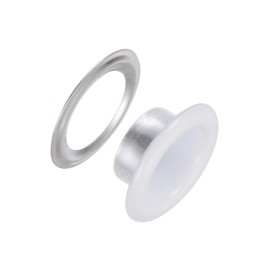 Kozelo Grommets Kit 200set-[8mm 1/3" Hole] Metal Eyelets Grommet Tool for Scrapbooking Clothes DIY Project Use, Tiny Grommet, White