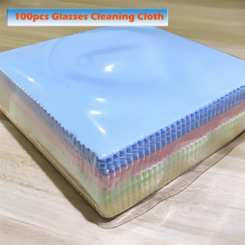 Banfluxion 100pcs Microfiber Glasses Cleaning Cloth Washable and Reusable Eyeglass