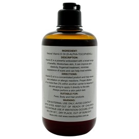 Natural Vitamin E Oil 100% Pure - (87% D-Alpha Tocopherol) Very thick Oil (300ml, Without Pump)