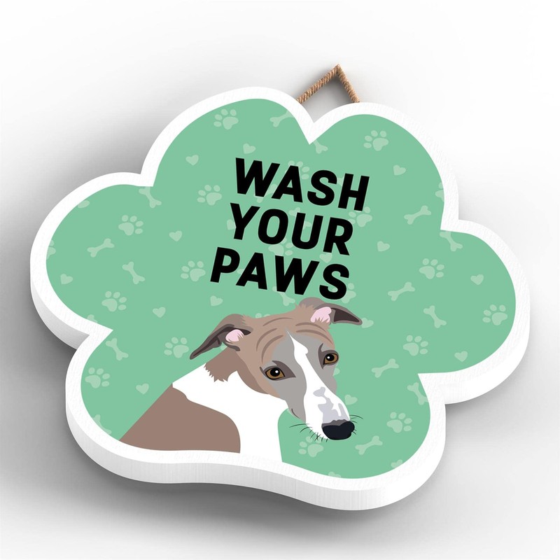 Global Designs Whippet Dog Wash Your Paws Katie Pearson Artworks