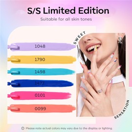 modelones Gel Nail Polish Set - 6 Colors Neon Bright Hot Pink Royal Blue Purple Turquoise Peaches Coral Yellow Nail Gel Kit Soak Off Nail Art Design Manicure DIY Salon Gift for Girl Women